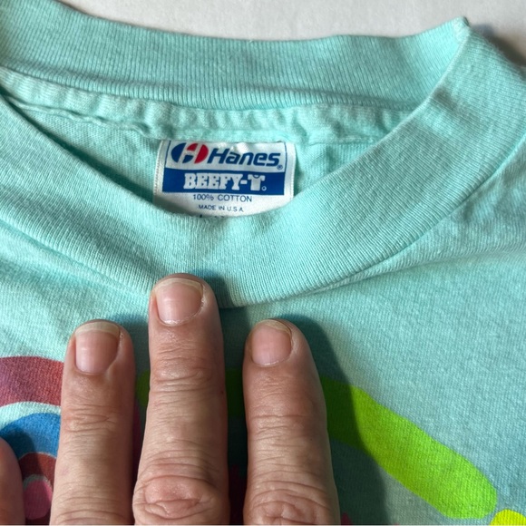 Vintage 1992 Hanes beefy t shirt single stitch size large - Picture 5 of 8